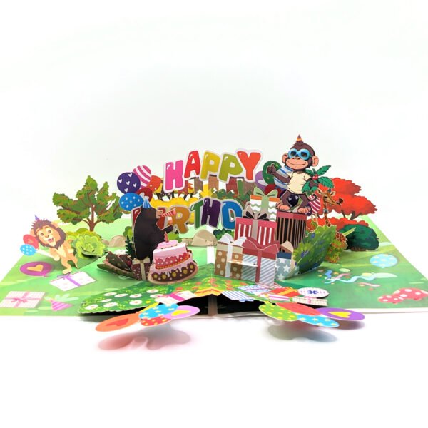Jungle Animal Birthday Pop-Up Card