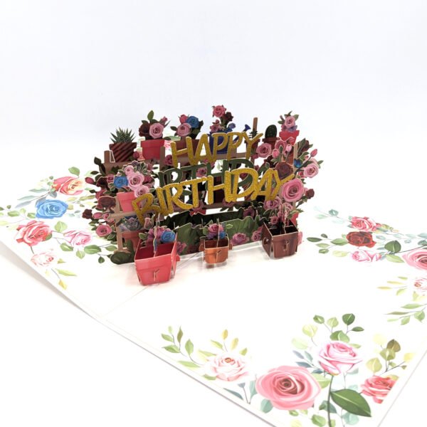 Blooming Garden Pop-Up Birthday Card